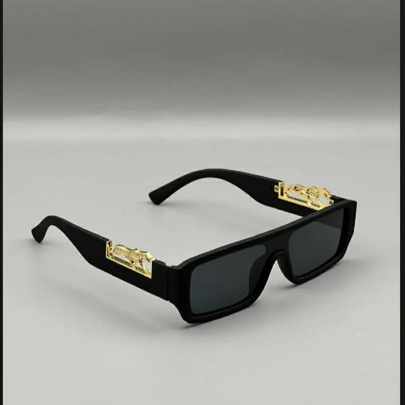 Rimless Sunglasses with Leopard/Panther Details